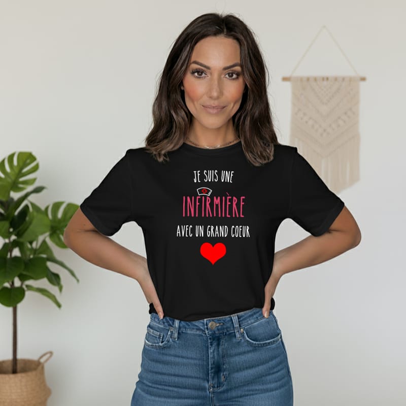 t-shirt je suis une infirmière avec un grand cœur – Image 3