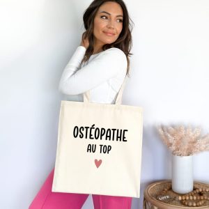 Tote bag ostéopathe au top cœur femme