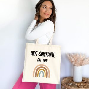 Tote bag aide-soignante au top boho femme
