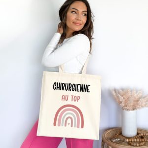 Tote bag chirurgienne au top arc-en-ciel femme
