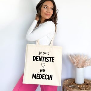 Tote bag dentiste pas médecin
