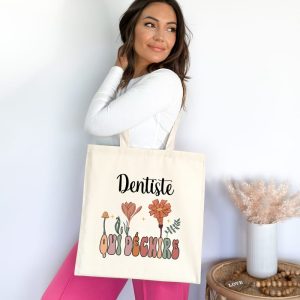 Tote bag dentiste qui déchire boheme boho femme