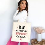 tote bag élue meilleure infirmière du monde