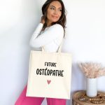 Tote bag future ostéopathe cœur femme