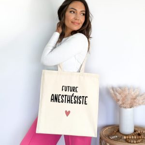 Tote bag future anesthésiste cœur femme