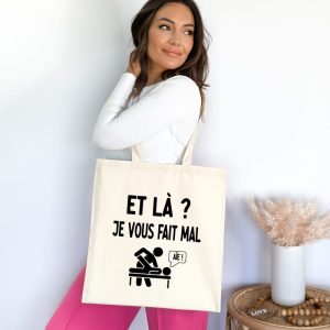 Tote bag kiné et là je vous fait mal