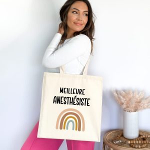 Tote bag meilleure anesthésiste boho femme