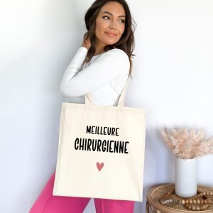 Tote bag meilleure chirurgienne cœur femme