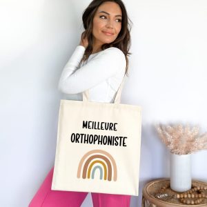 Tote bag meilleure orthophoniste boho femme