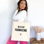 Tote bag meilleure pharmacienne cœur femme