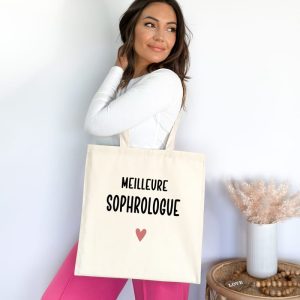 Tote bag meilleure sophrologue cœur femme