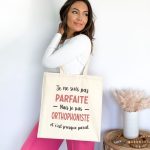 Tote bag orthophoniste pas parfaite