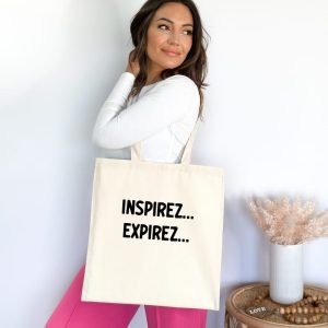 Tote bag sophrologue inspirez expirez