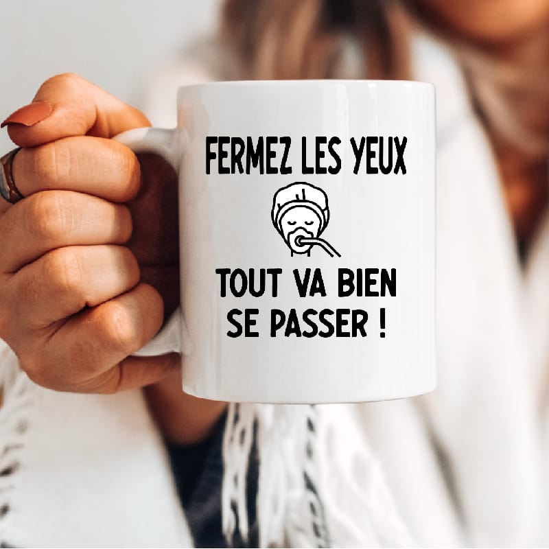 Mug anesthésiste fermez les yeux tout va bien se passer
