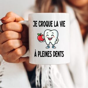 Mug je croque la vie à pleines dents